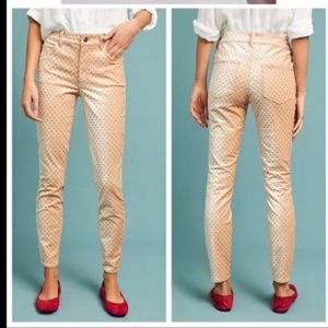 Anthropologie Suede Polka Dot Pants Size 28